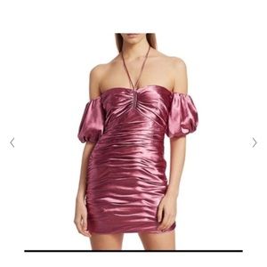 Cinq à sept Tati pink ruched mini dress